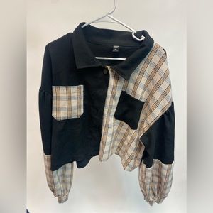 SHEIN - black/brown checkered jacket